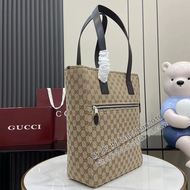 Gucci專櫃古馳最新款GG字母交織圖案托特包男士肩背手提包 jh2955型號：834796